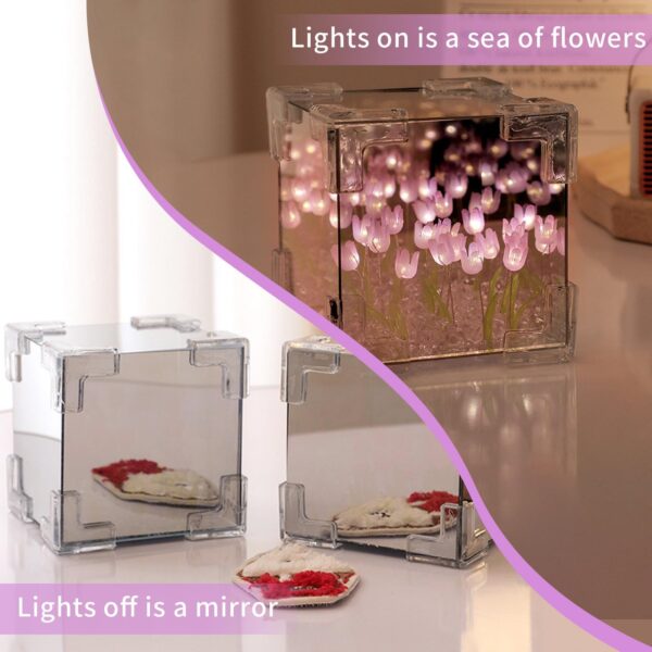 Tulip Cube Mirror Lamp | (Ready Made) Complete Product - Image 4