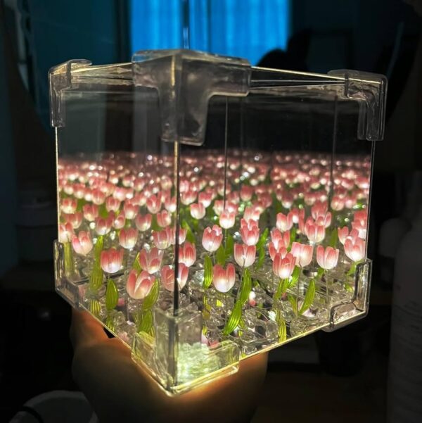 Tulip Cube Mirror Lamp | (Ready Made) Complete Product - Image 3