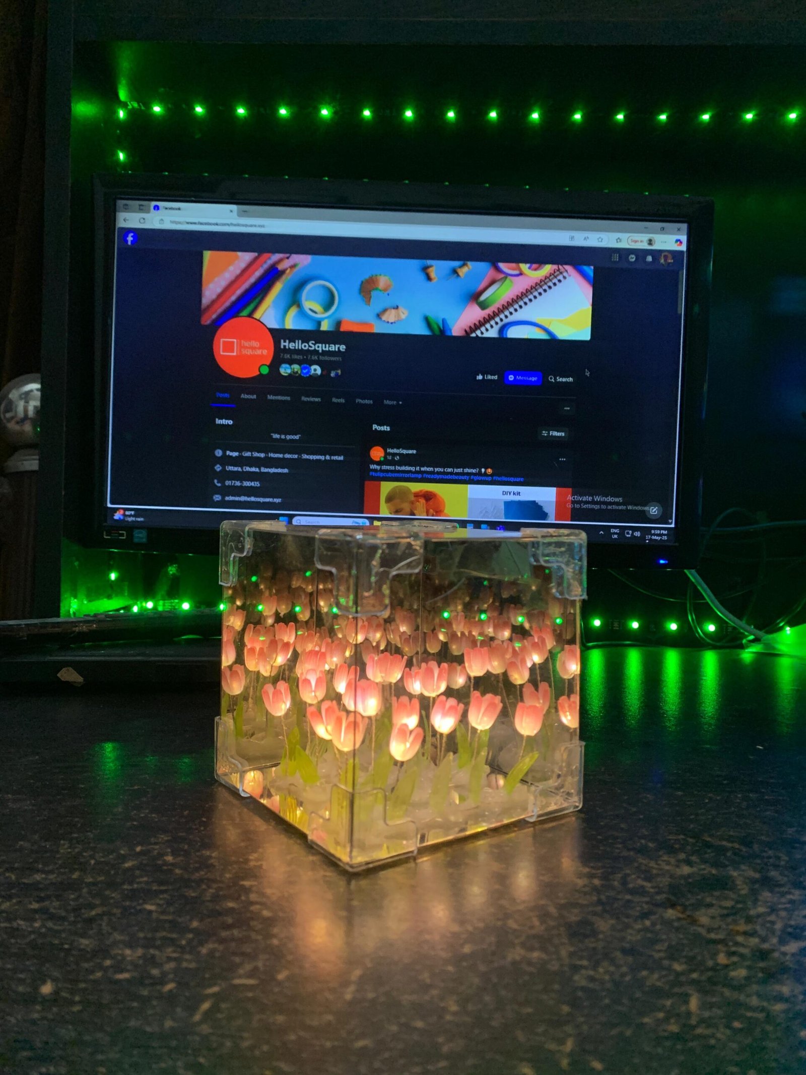 Tulip Cube Mirror Lamp | Complete Product - Image 4