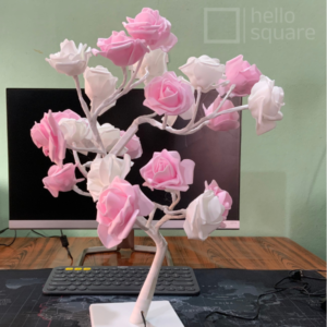 LED Rose Tree Lamp | Colors: [White & Pink]